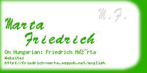 marta friedrich business card